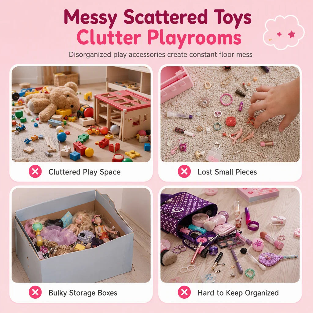 Kids’ Pretend Makeup Vanity Suitcase – Portable Dress-up Toy Set For Girls