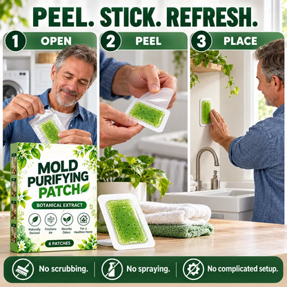 🧪 6Pcs Mold Purifying Patches – Botanical Mildew Removal Pads, Long Lasting Mold Inhibitor
