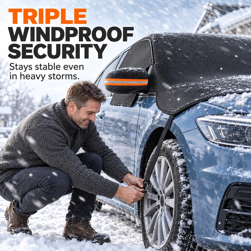 ✨ Thickened Oxford Windshield Cover – Windproof, All-season, Secure Fit ☀️