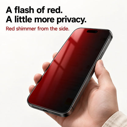 Red Shimmer Privacy Tempered Glass Screen Protector for iPhone