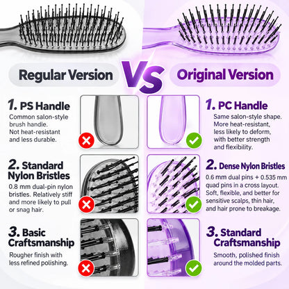 Detangle Knots Instantly! Gentle Portable Scalp Massage Hairbrush