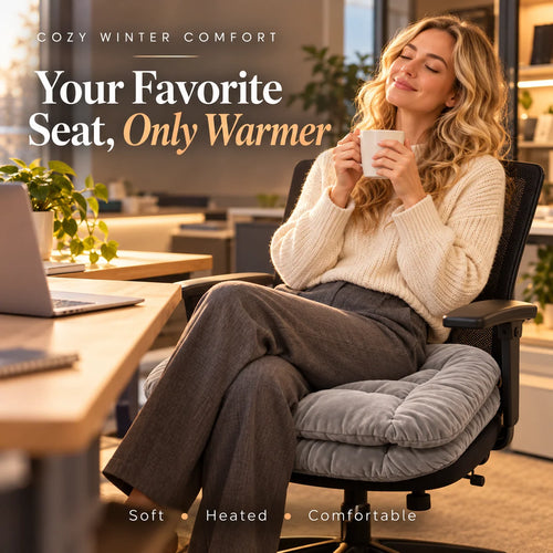 🔥 Heated Chair Cushion – Dual-Zone Fast-Warming Seat & Back Pad
