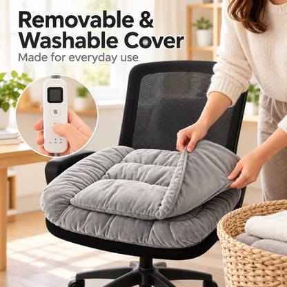 🔥 Heated Chair Cushion – Dual-Zone Fast-Warming Seat & Back Pad