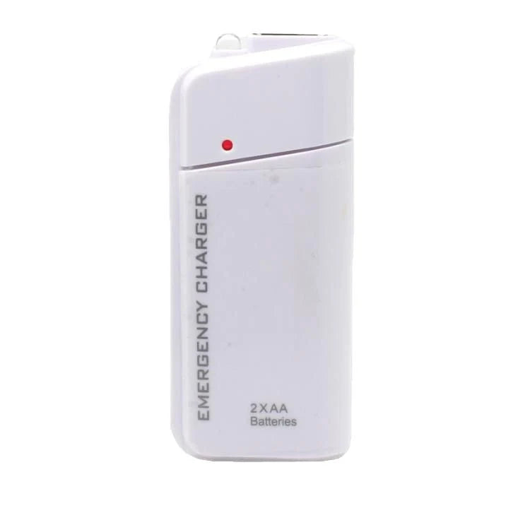 Portable Emergency Phone Charger‑aa Battery‑powered Power Bank With Led Flashlight, Pocket‑size Usb Emergency Backup Charger For Outdoor Travel Camping