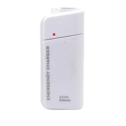 Portable Emergency Phone Charger‑aa Battery‑powered Power Bank With Led Flashlight, Pocket‑size Usb Emergency Backup Charger For Outdoor Travel Camping