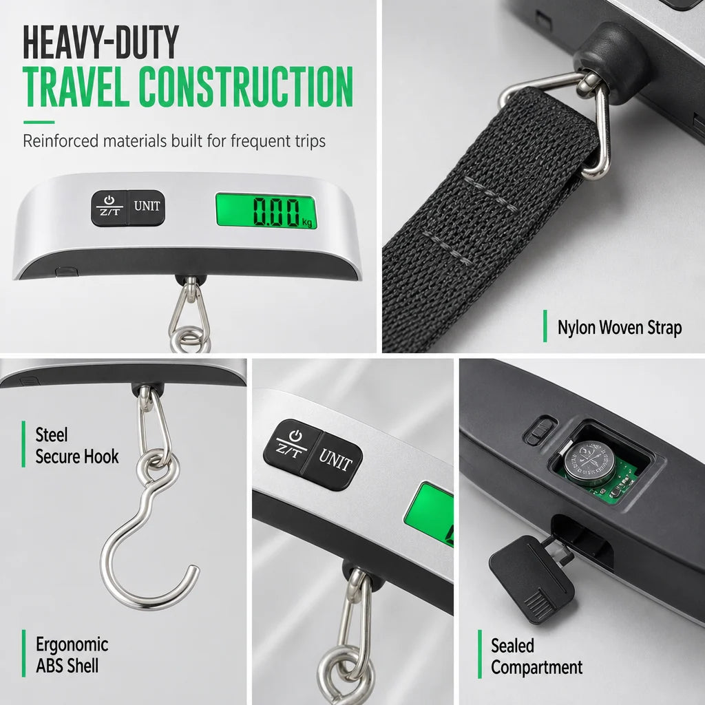 Portable 50kg LCD Mini Electronic Luggage Scale T-Shaped Handheld Hanging Scale with Hook