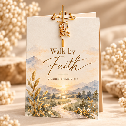 ✝️Faith-Inspired Christian Greeting Cards with Gold Scripture Paper Clips