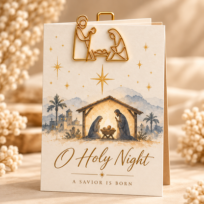 ✝️Faith-Inspired Christian Greeting Cards with Gold Scripture Paper Clips