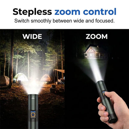 🔦 LIMITED-TIME 50% OFF! ✨ Ultra-Bright Tactical Flashlight with Zoom Function – Rugged, Waterproof, Rechargeable 🏕️