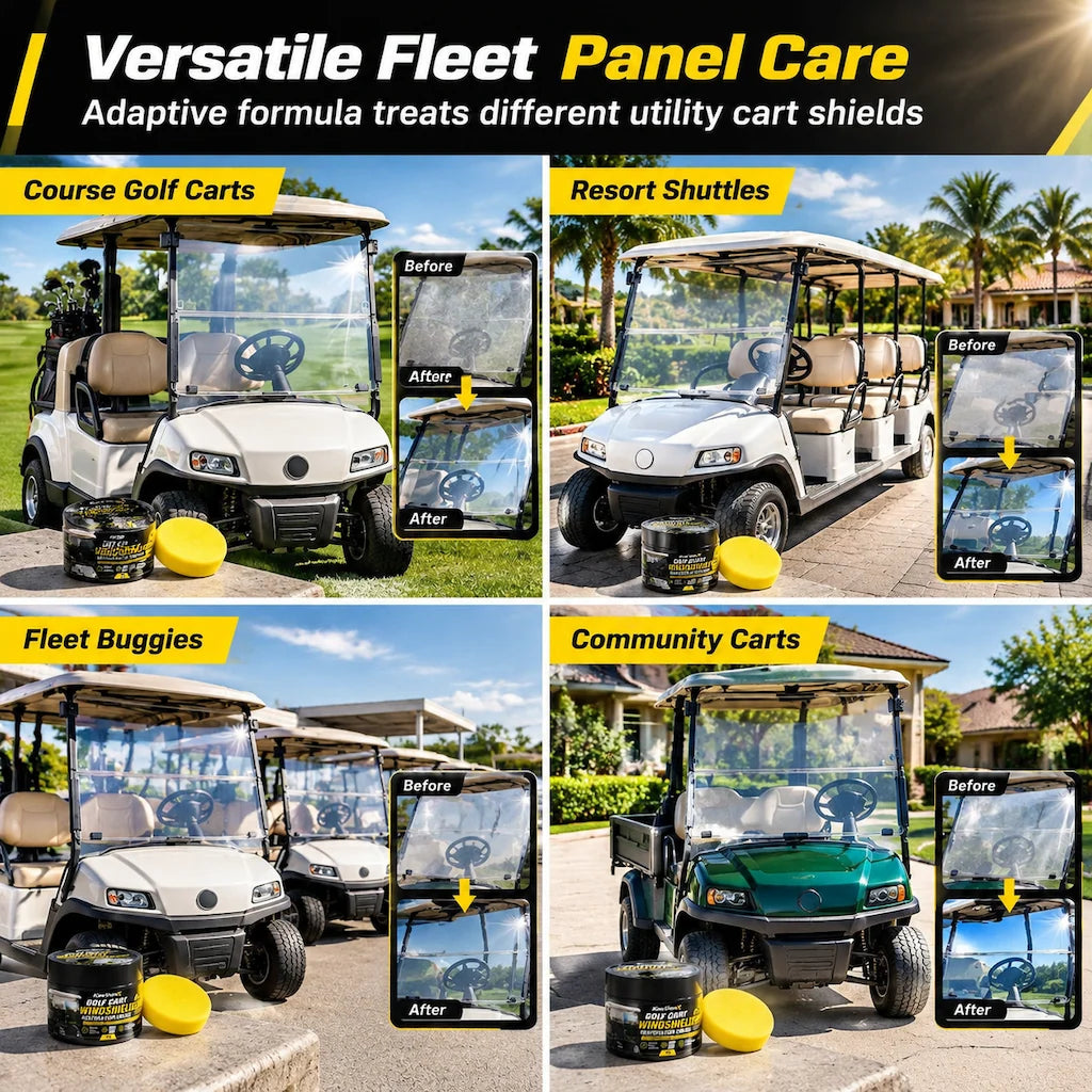 🥳2026 HOT SALE🥳💞50K+ SOLD! 🏌️✨ 50% OFF! Golf Cart Windshield Scratch Repair Paste – buffs away haze & yellowing, restores crystal-clear vision. Includes sponge, easy 3-step hand buffing! 🛡️✅