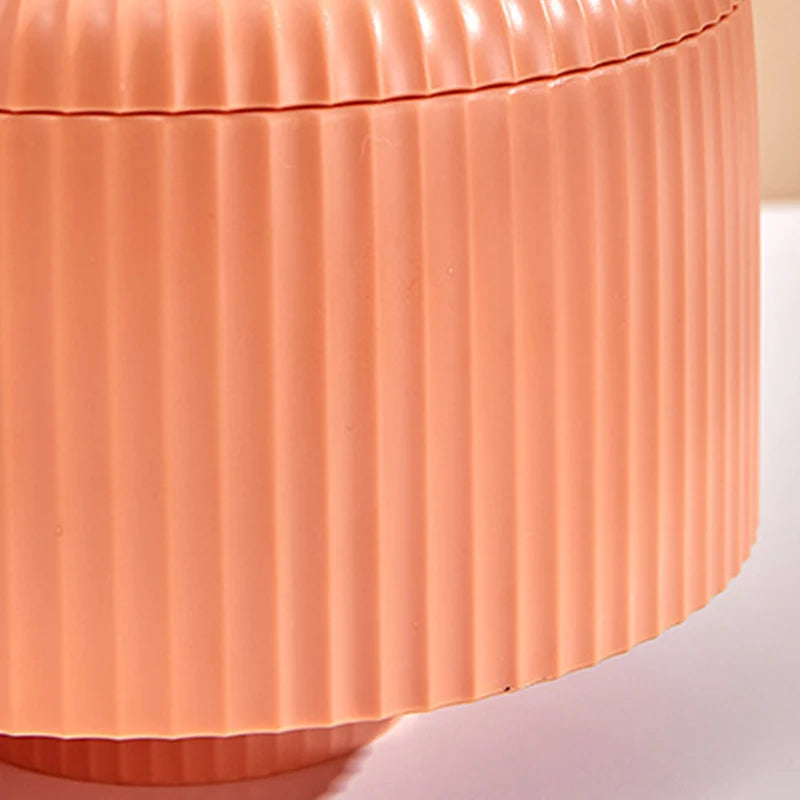🔄 360° Rotating Desk Organiser: 5 Compartments, Pen & Makeup Storage, Gold Accent