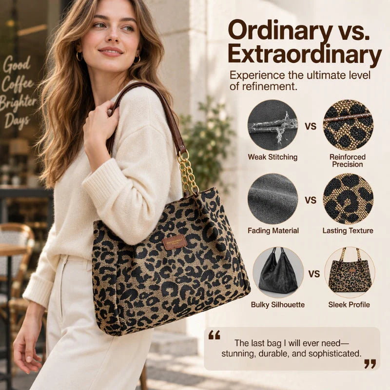 🎁2026 New Arrivals - 70% Off🎒retro Leopard Print Tote Bag For Women