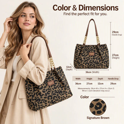 🎁2026 New Arrivals - 70% Off🎒retro Leopard Print Tote Bag For Women