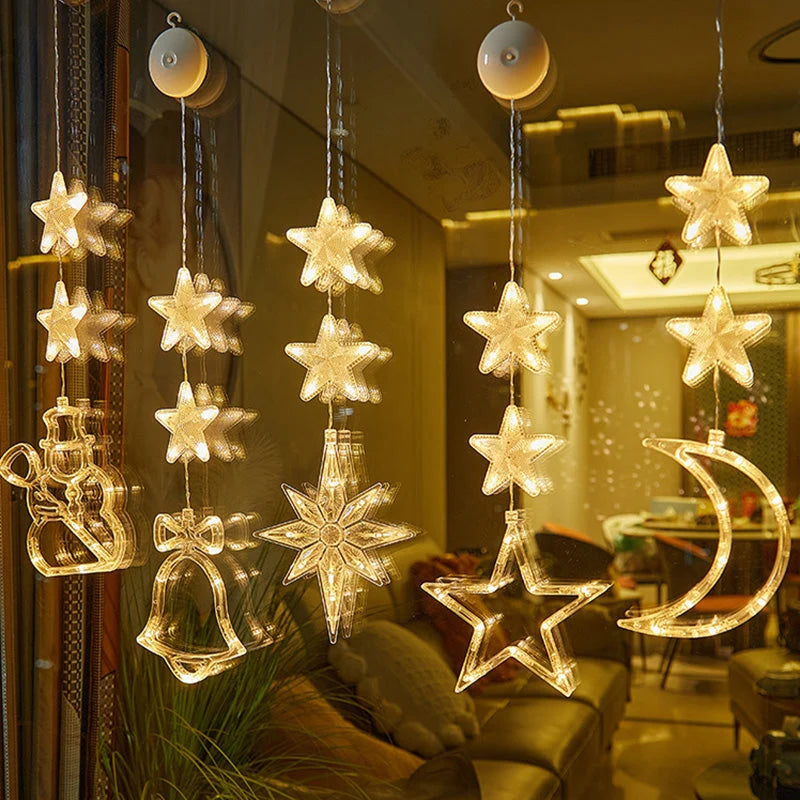 ⏳LAST DAY SALE ONLY ￡9.99!!🎄❄️ DIY Christmas Snowflake Suction Cup LED Lights ✨ | Battery Operated, Warm & Multi-Colour, Window Suction Lights, Christmas Home & Party Decor