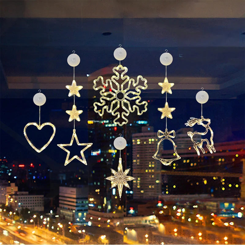 ⏳LAST DAY SALE ONLY ￡9.99!!🎄❄️ DIY Christmas Snowflake Suction Cup LED Lights ✨ | Battery Operated, Warm & Multi-Colour, Window Suction Lights, Christmas Home & Party Decor
