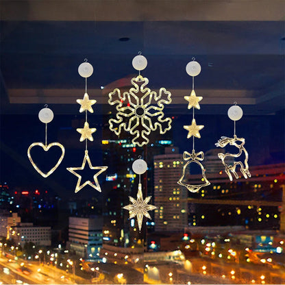 ⏳LAST DAY SALE ONLY ￡9.99!!🎄❄️ DIY Christmas Snowflake Suction Cup LED Lights ✨ | Battery Operated, Warm & Multi-Colour, Window Suction Lights, Christmas Home & Party Decor