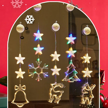 ⏳LAST DAY SALE ONLY ￡9.99!!🎄❄️ DIY Christmas Snowflake Suction Cup LED Lights ✨ | Battery Operated, Warm & Multi-Colour, Window Suction Lights, Christmas Home & Party Decor