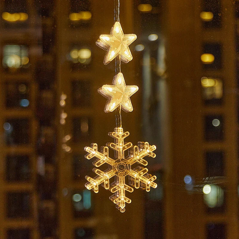 ⏳LAST DAY SALE ONLY ￡9.99!!🎄❄️ DIY Christmas Snowflake Suction Cup LED Lights ✨ | Battery Operated, Warm & Multi-Colour, Window Suction Lights, Christmas Home & Party Decor