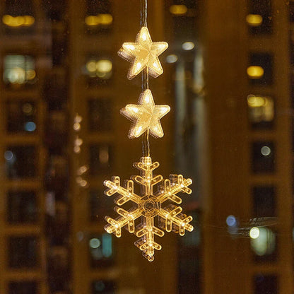 ⏳LAST DAY SALE ONLY ￡9.99!!🎄❄️ DIY Christmas Snowflake Suction Cup LED Lights ✨ | Battery Operated, Warm & Multi-Colour, Window Suction Lights, Christmas Home & Party Decor