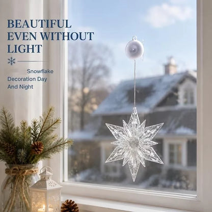 ⏳LAST DAY SALE ONLY ￡9.99!!🎄❄️ DIY Christmas Snowflake Suction Cup LED Lights ✨ | Battery Operated, Warm & Multi-Colour, Window Suction Lights, Christmas Home & Party Decor