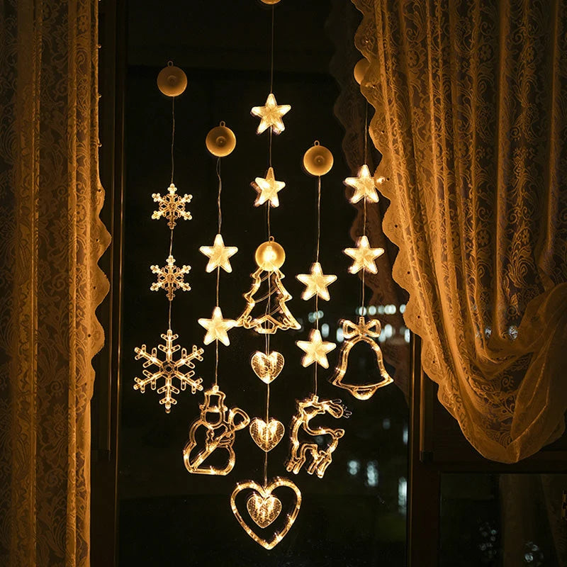 ⏳LAST DAY SALE ONLY ￡9.99!!🎄❄️ DIY Christmas Snowflake Suction Cup LED Lights ✨ | Battery Operated, Warm & Multi-Colour, Window Suction Lights, Christmas Home & Party Decor