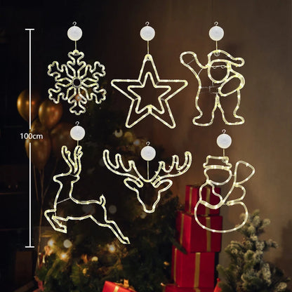 ⏳LAST DAY SALE ONLY ￡9.99!!🎄❄️ DIY Christmas Snowflake Suction Cup LED Lights ✨ | Battery Operated, Warm & Multi-Colour, Window Suction Lights, Christmas Home & Party Decor