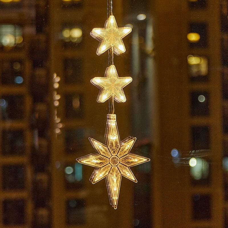 ⏳LAST DAY SALE ONLY ￡9.99!!🎄❄️ DIY Christmas Snowflake Suction Cup LED Lights ✨ | Battery Operated, Warm & Multi-Colour, Window Suction Lights, Christmas Home & Party Decor
