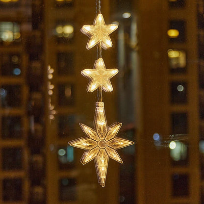⏳LAST DAY SALE ONLY ￡9.99!!🎄❄️ DIY Christmas Snowflake Suction Cup LED Lights ✨ | Battery Operated, Warm & Multi-Colour, Window Suction Lights, Christmas Home & Party Decor