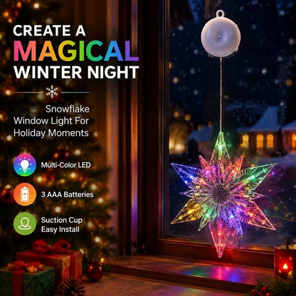 ⏳LAST DAY SALE ONLY ￡9.99!!🎄❄️ DIY Christmas Snowflake Suction Cup LED Lights ✨ | Battery Operated, Warm & Multi-Colour, Window Suction Lights, Christmas Home & Party Decor