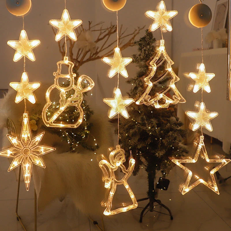 ⏳LAST DAY SALE ONLY ￡9.99!!🎄❄️ DIY Christmas Snowflake Suction Cup LED Lights ✨ | Battery Operated, Warm & Multi-Colour, Window Suction Lights, Christmas Home & Party Decor