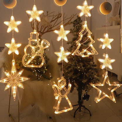 ⏳LAST DAY SALE ONLY ￡9.99!!🎄❄️ DIY Christmas Snowflake Suction Cup LED Lights ✨ | Battery Operated, Warm & Multi-Colour, Window Suction Lights, Christmas Home & Party Decor