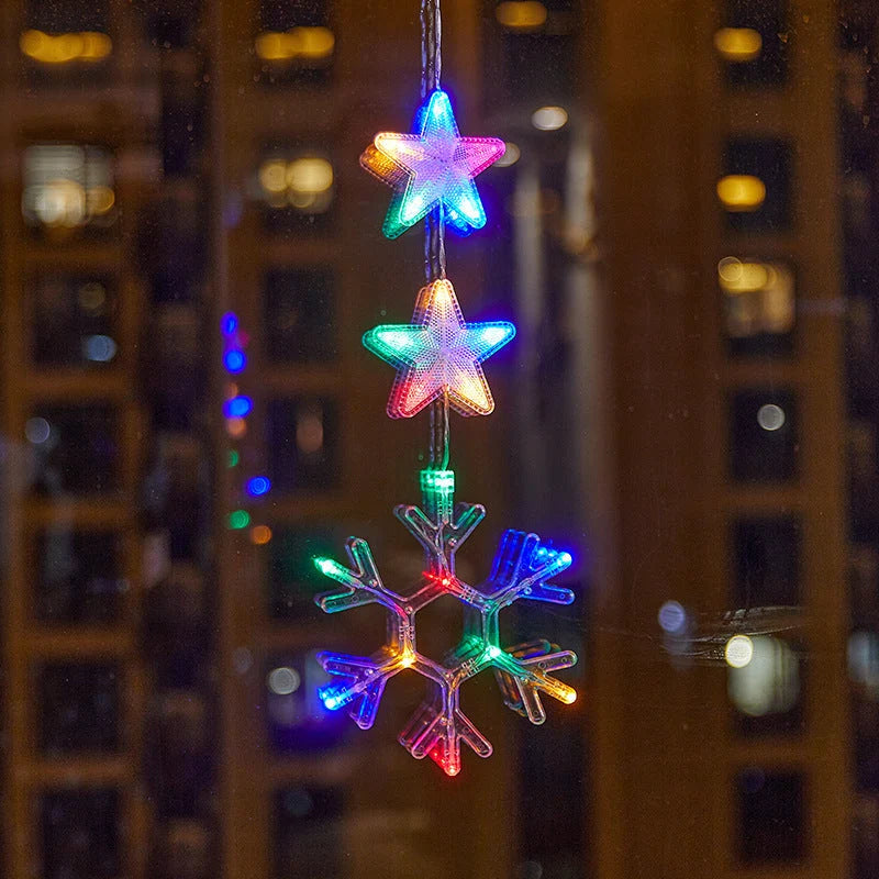 ⏳LAST DAY SALE ONLY ￡9.99!!🎄❄️ DIY Christmas Snowflake Suction Cup LED Lights ✨ | Battery Operated, Warm & Multi-Colour, Window Suction Lights, Christmas Home & Party Decor