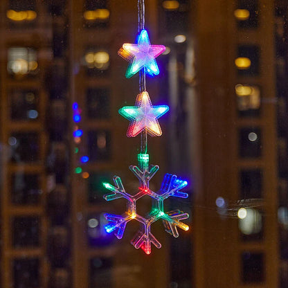 ⏳LAST DAY SALE ONLY ￡9.99!!🎄❄️ DIY Christmas Snowflake Suction Cup LED Lights ✨ | Battery Operated, Warm & Multi-Colour, Window Suction Lights, Christmas Home & Party Decor