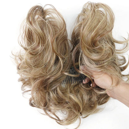 👱‍♀️  ✨ Messy Side Comb Hair Bun – Instant Voluminous Updo Clip-in – 10-second Effortless Styling Premium Heat-friendly Fiber Up To 160°c  – 3 Placement Styles 🎀