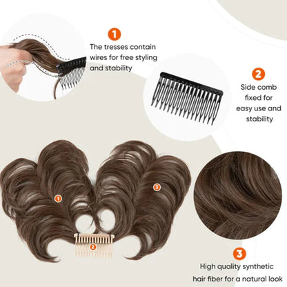 👱‍♀️  ✨ Messy Side Comb Hair Bun – Instant Voluminous Updo Clip-in – 10-second Effortless Styling Premium Heat-friendly Fiber Up To 160°c  – 3 Placement Styles 🎀