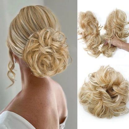 👱‍♀️  ✨ Messy Side Comb Hair Bun – Instant Voluminous Updo Clip-in – 10-second Effortless Styling Premium Heat-friendly Fiber Up To 160°c  – 3 Placement Styles 🎀