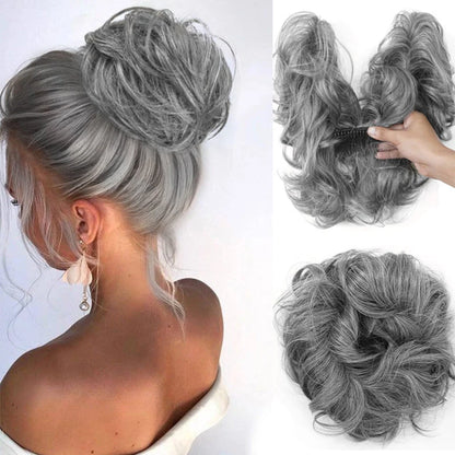 👱‍♀️  ✨ Messy Side Comb Hair Bun – Instant Voluminous Updo Clip-in – 10-second Effortless Styling Premium Heat-friendly Fiber Up To 160°c  – 3 Placement Styles 🎀