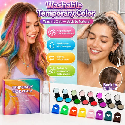 🎁⏳Time-Limited Special⏰12-Color Temporary Hair Chalk Applicator Set🎁-Ready for Christmas!🎅
