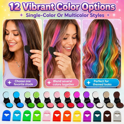 🎁⏳Time-Limited Special⏰12-Color Temporary Hair Chalk Applicator Set🎁-Ready for Christmas!🎅
