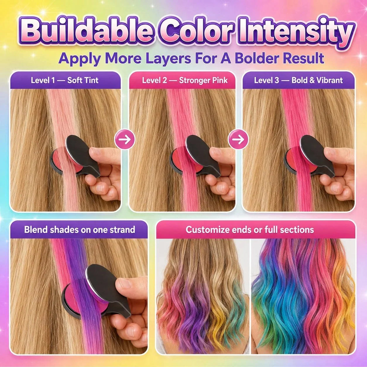 🎁⏳Time-Limited Special⏰12-Color Temporary Hair Chalk Applicator Set🎁-Ready for Christmas!🎅