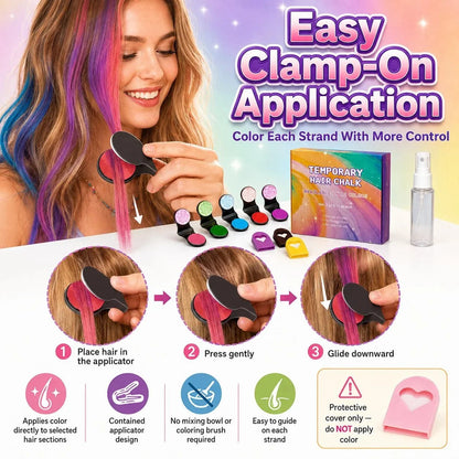 🎁⏳Time-Limited Special⏰12-Color Temporary Hair Chalk Applicator Set🎁-Ready for Christmas!🎅