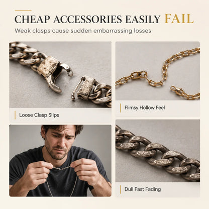 📢⌚ Men's Vietnamese Sand-gold Style Bracelet – Matte Sandblasted Finish & Watch Clasp💎