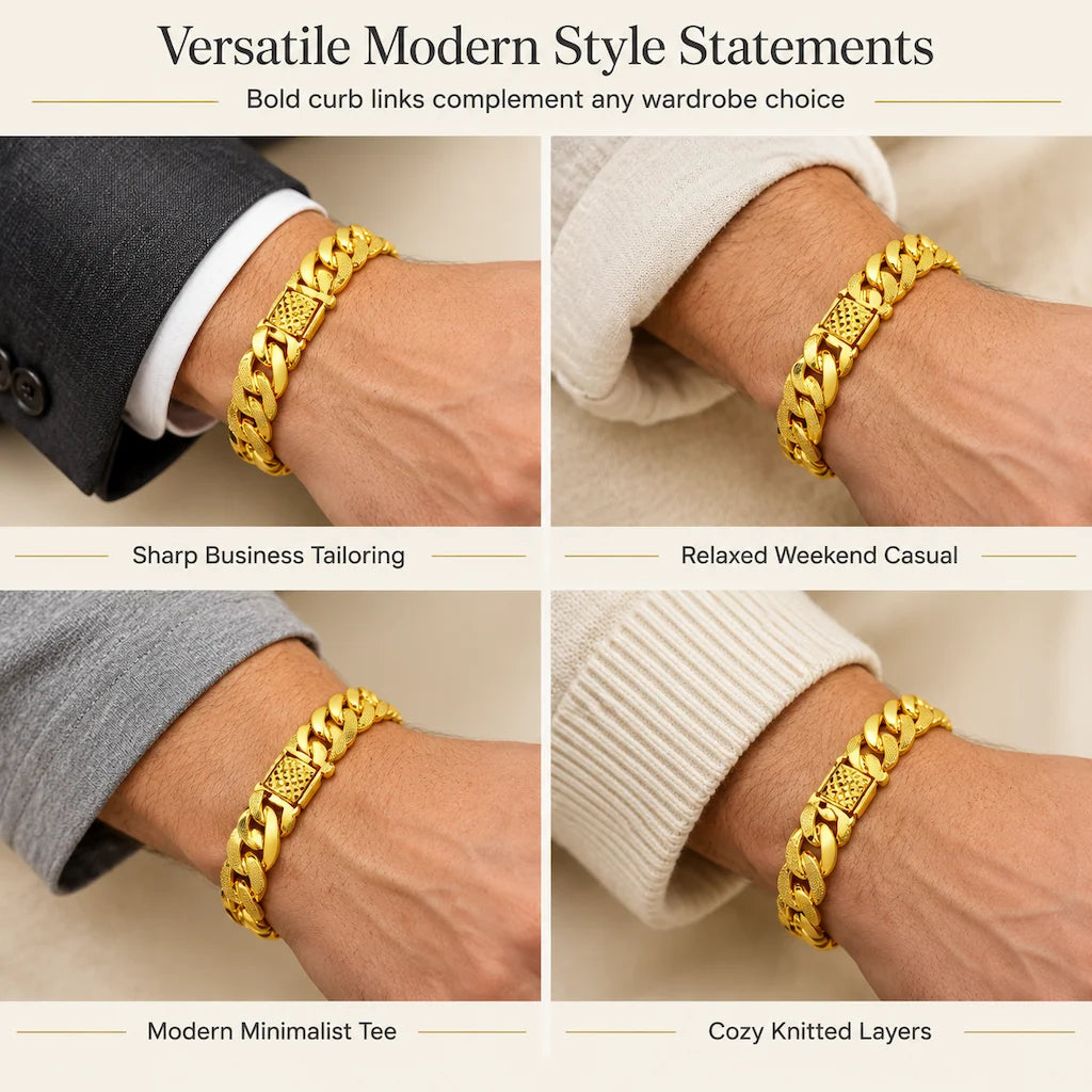 📢⌚ Men's Vietnamese Sand-gold Style Bracelet – Matte Sandblasted Finish & Watch Clasp💎