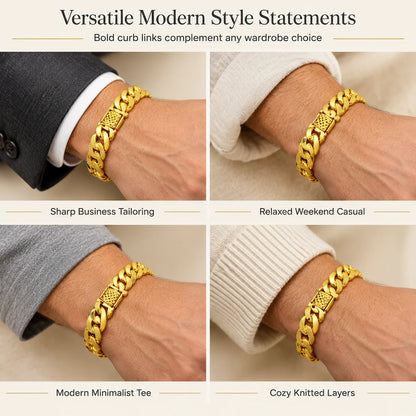 📢⌚ Men's Vietnamese Sand-gold Style Bracelet – Matte Sandblasted Finish & Watch Clasp💎
