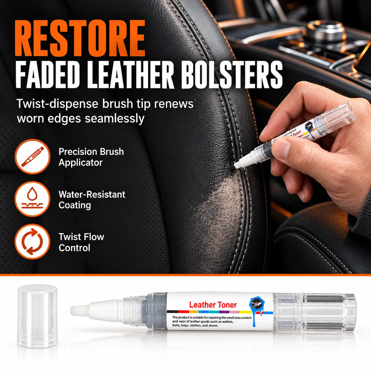 Leather Touch Up Pen For Shoes Bags Sofas And Jackets Color Restoration And Scratch Repair