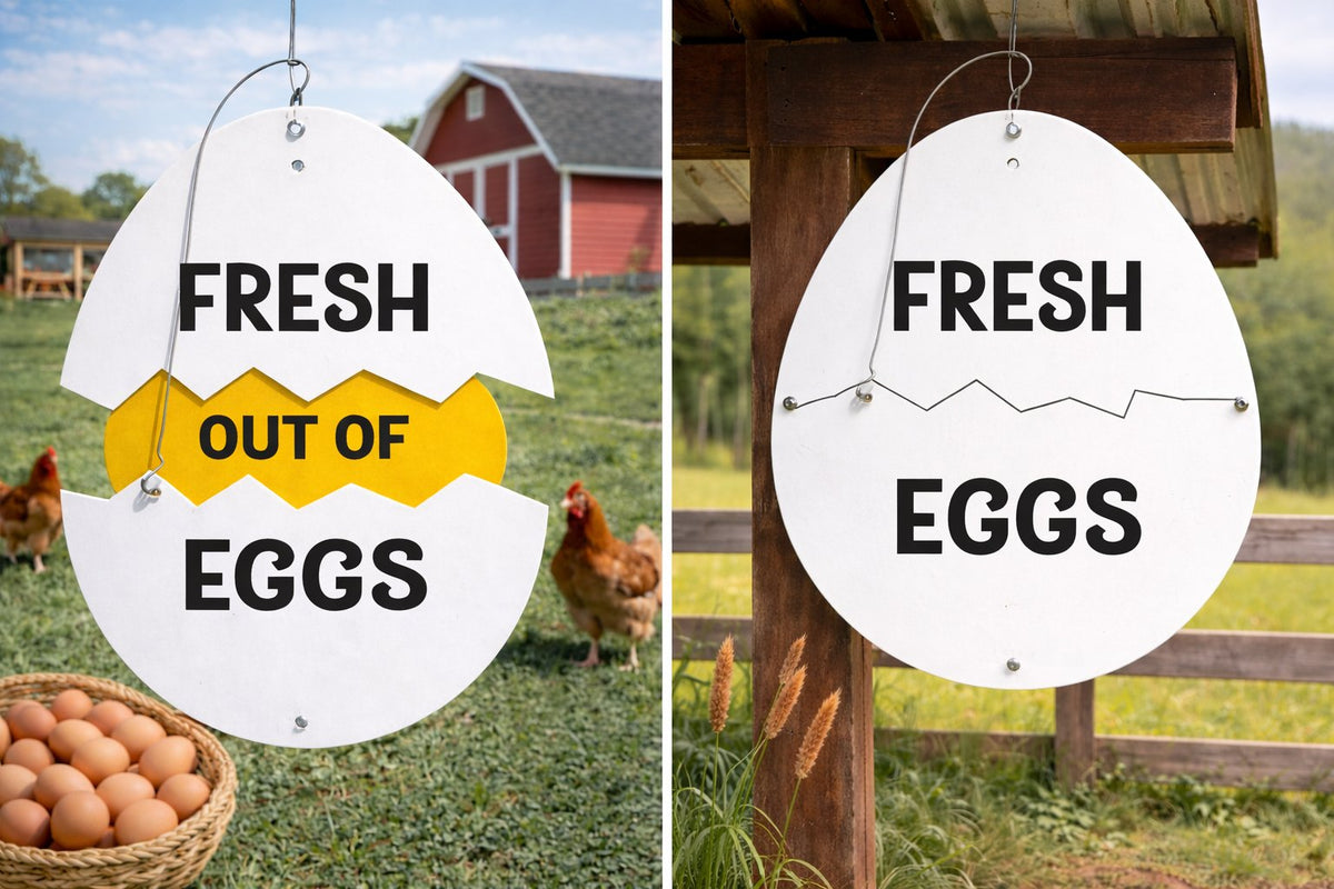 🥚Vintage Farm Fresh Eggs Metal Sign - Rustic Coop & Market Decor🏠🐔