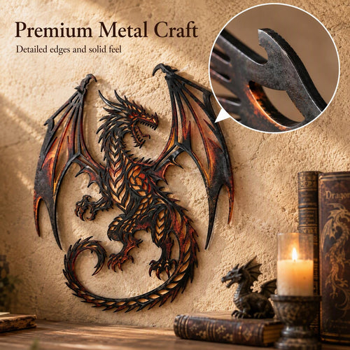 🐉‘Fiery Dragon’  Metal Wall Art