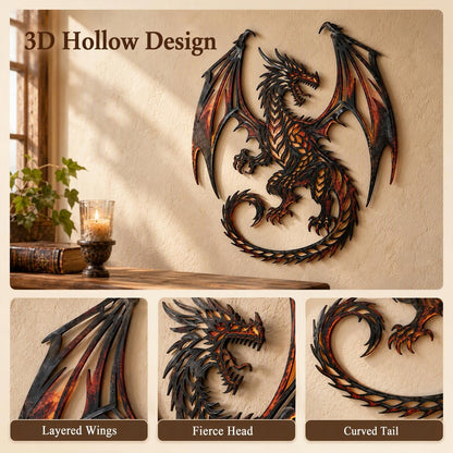 🐉‘Fiery Dragon’  Metal Wall Art