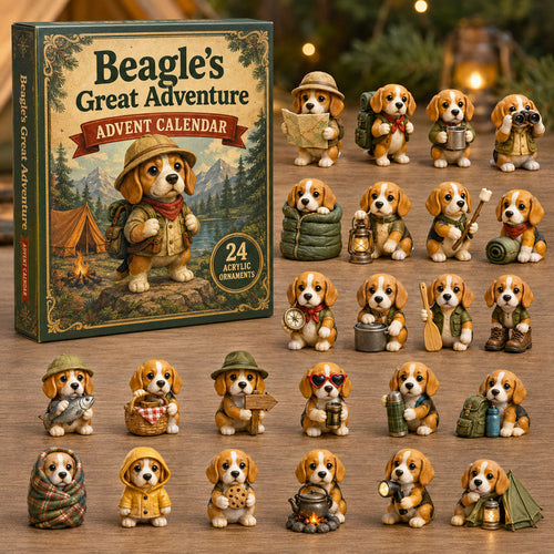 ✨CHRISTMAS KICKOFF 48% OFF - Beagles Great Adventure Advent Calendar 2026 - 24-Day Festive Countdown, Acrylic Charms Blind Box - Gift For Beagle Lovers