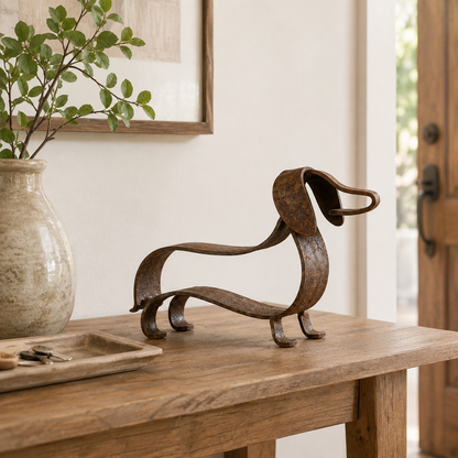 🔥🔥Rustic Dachshund Metal Sculpture